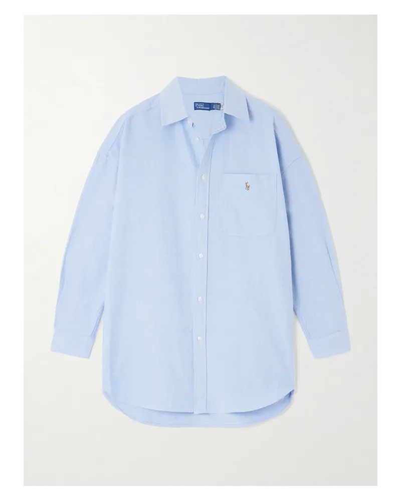 Ralph Lauren Hemd Aus Baumwollpopeline Mit Stickerei - Blau Blau