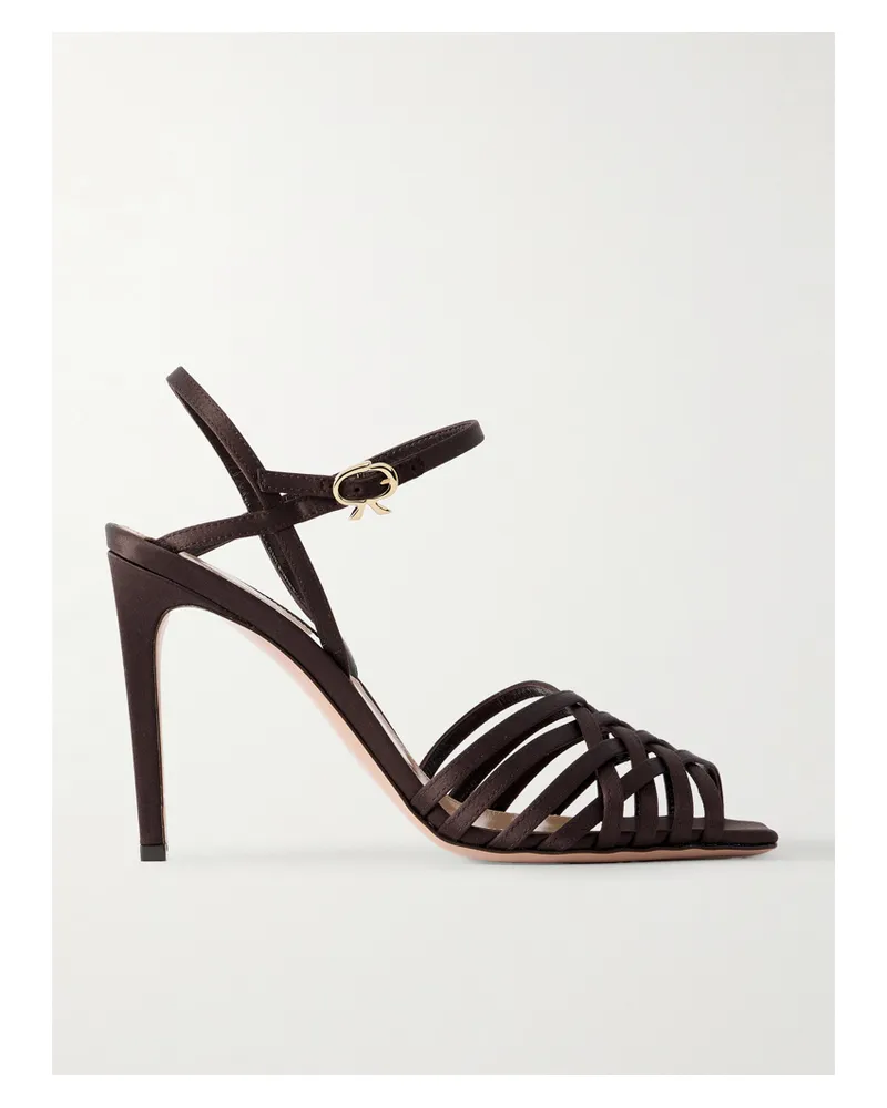 Gianvito Rossi Kerry 95 Sandalen Aus Satin - Braun Braun
