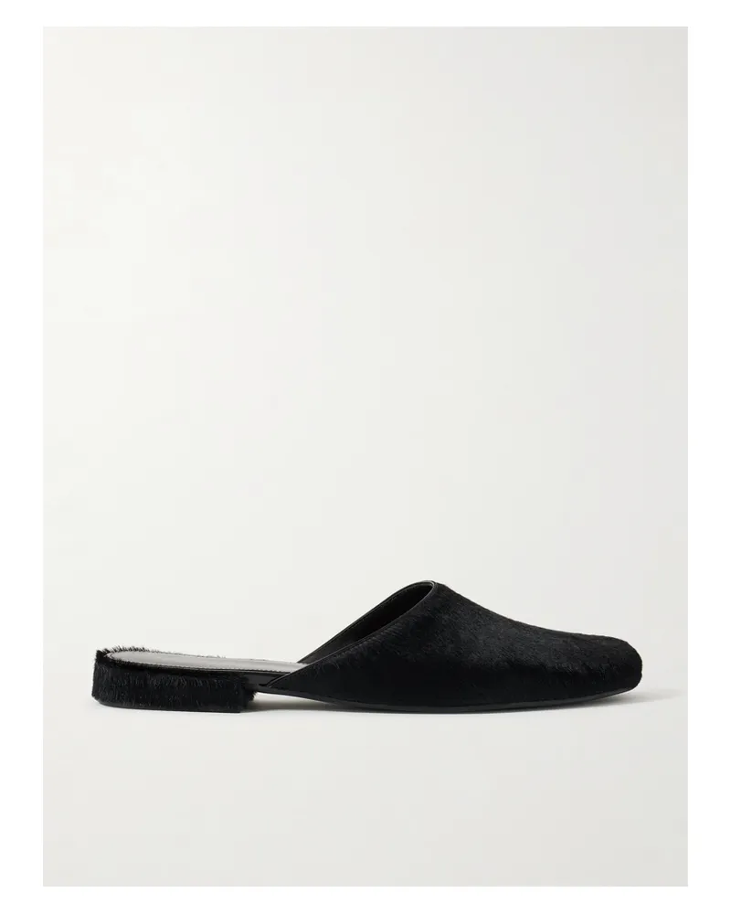 The Row Penelope Calf Hair Mules - Black Black