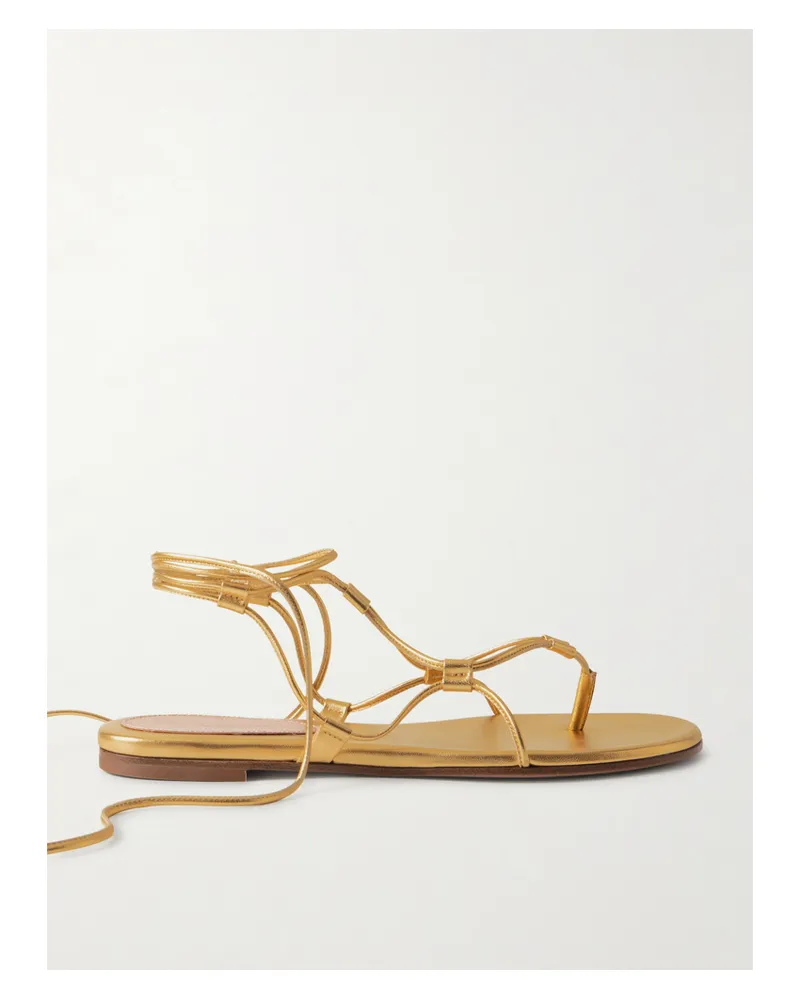 Gianvito Rossi Sandalen Aus Metallic-leder - Gold Gold