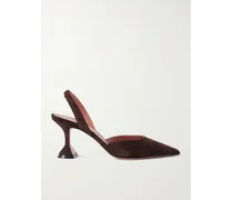 Holli Suede Slingback Pumps - Brown