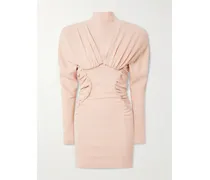 Minikleid Aus Crêpe Mit Falten - Pink