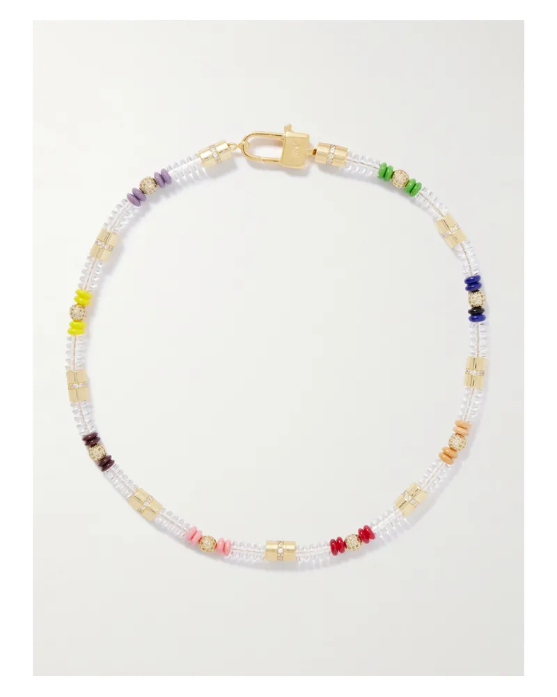 Martha Calvo Translucence Gold-plated, Enamel And Crystal Necklace - Multi Multi