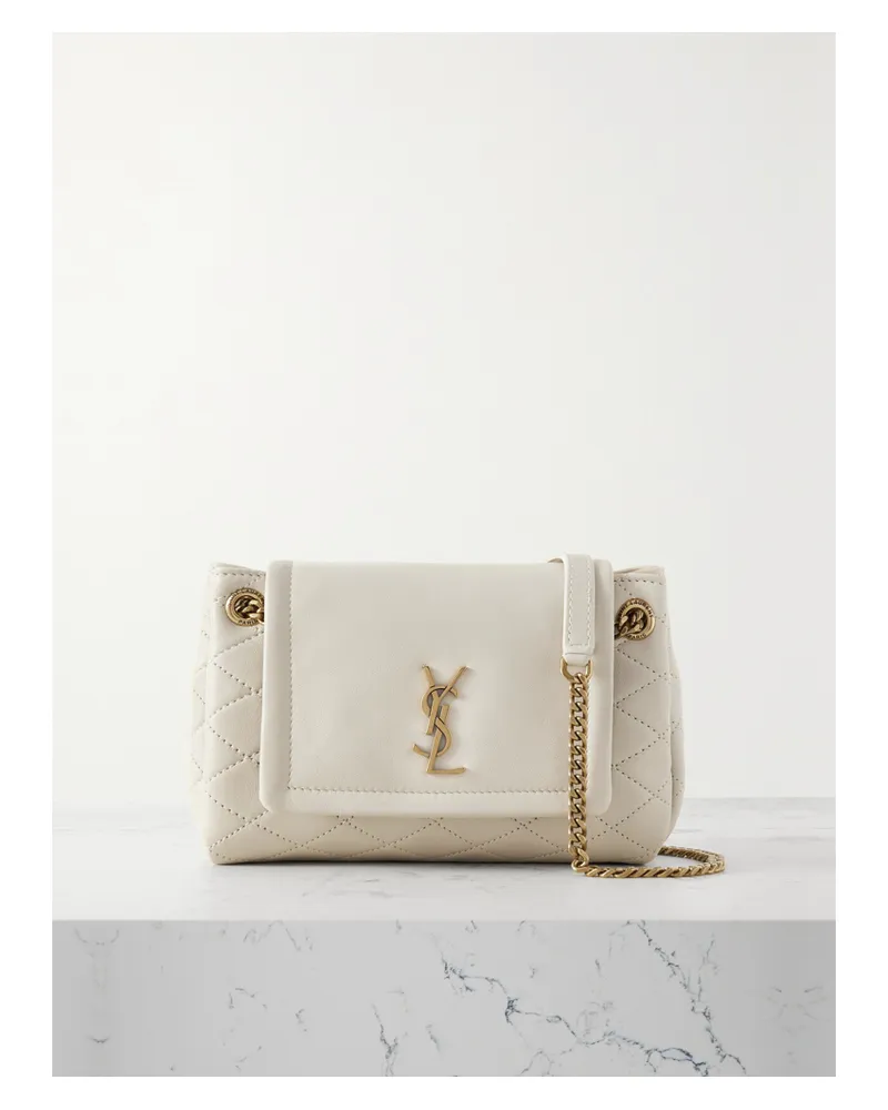 Saint Laurent Nolita Mini Quilted Leather Shoulder Bag - Neutrals Neutrals