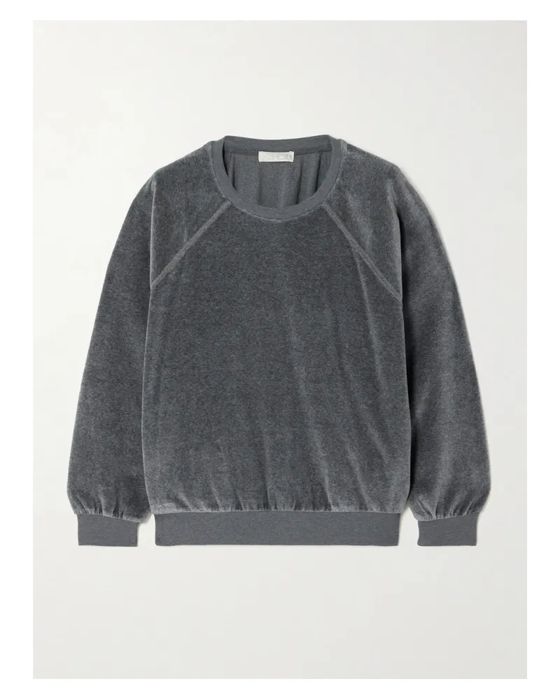 Suzie Kondi Cotton-blend Velour Sweater - Gray Gray