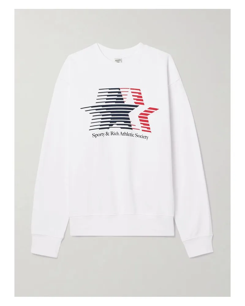 SPORTY & RICH Adidas Originals Sweatshirt Aus Baumwoll-jersey Mit Print - Weiß Weiß