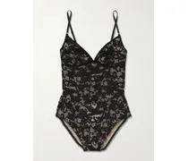 Corded Lace Bodysuit - Black
