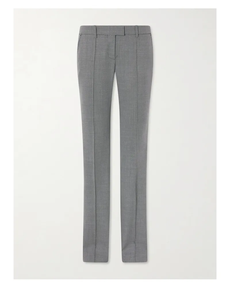 ATTICO Wool And Cotton-blend Straight-leg Pants - Gray Gray