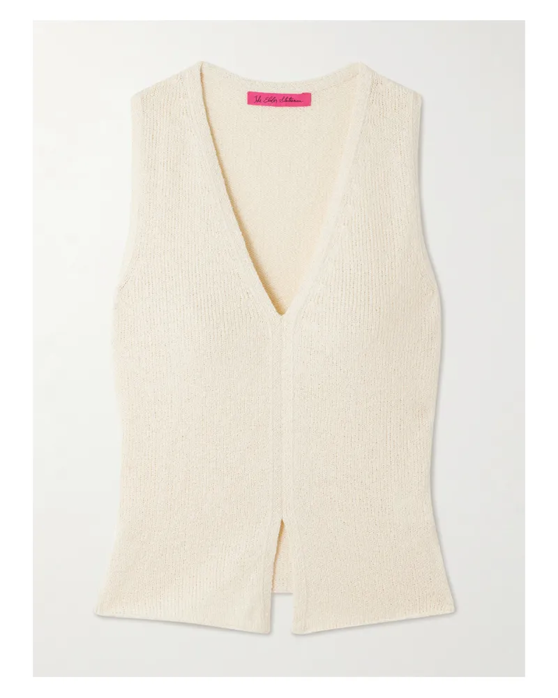 The Elder Statesman Nora Lite Oberteil Aus Gerippter Baumwolle - Creme Creme