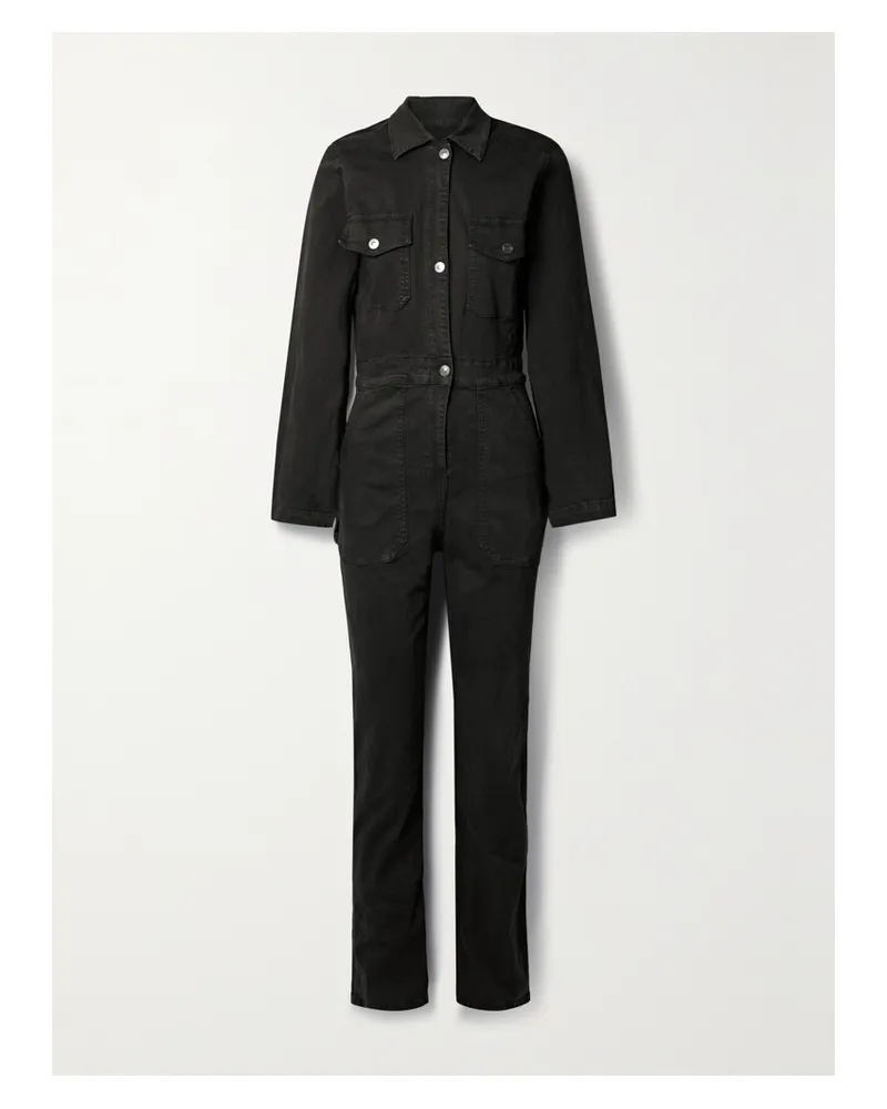 Rivet Utility Net Sustain Powerhouse Jumpsuit Aus Stretch-denim - Schwarz Schwarz