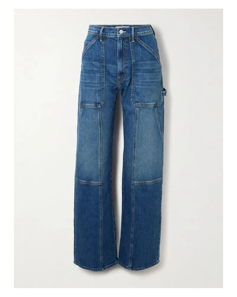 Mother The Lasso Utility Sneak Hoch Sitzende Jeans Mit Geradem Bein - Blau Blau