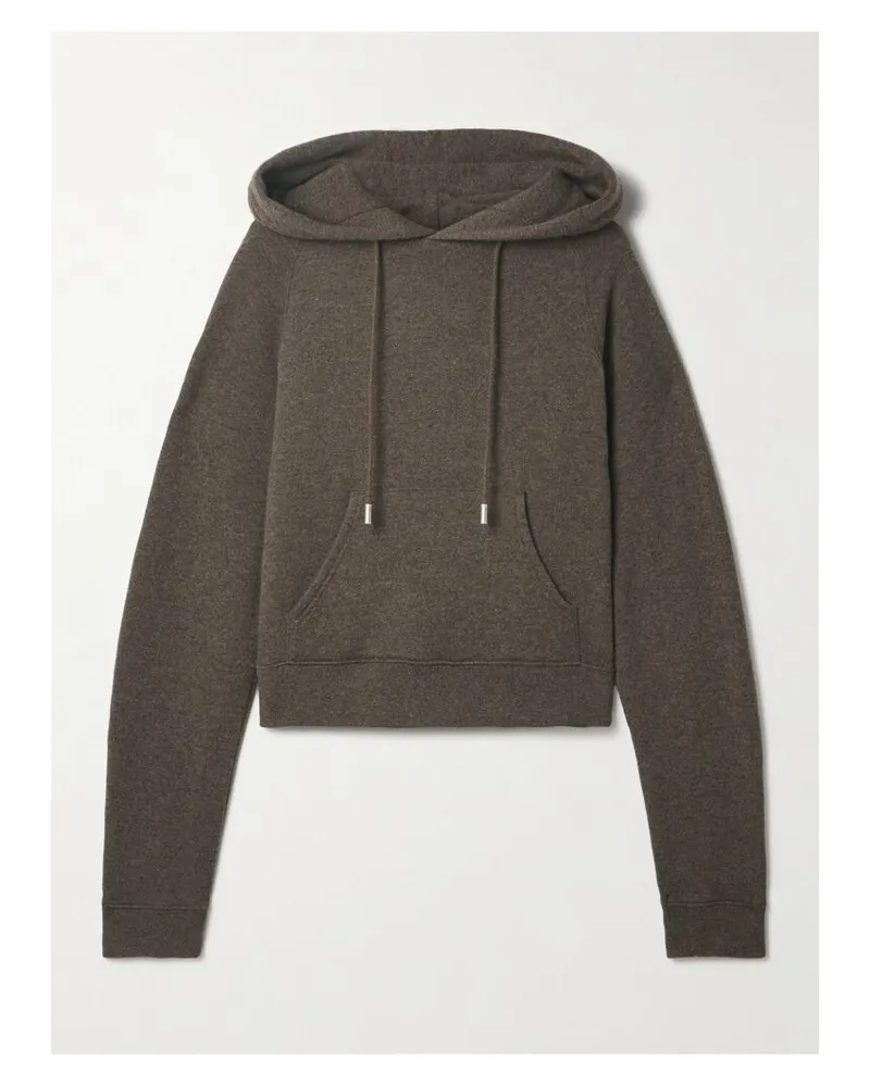 The Row Timmi Hoodie Aus Einer Melierten Kaschmir-baumwollmischung - Braun Braun