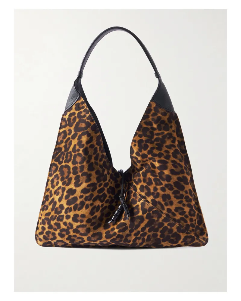 Hunting Season Origami Medium Leopard-print Suede Tote - Animal Print Animal
