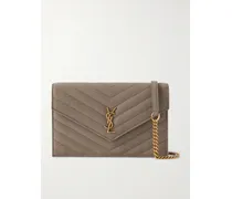 Cassandre Matelassé Textured-leather Shoulder Bag - Brown