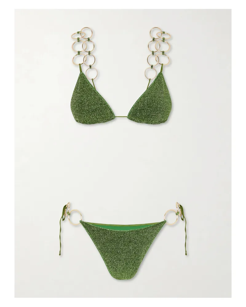 Oséree Metallic Embellished Bikini - Green Green