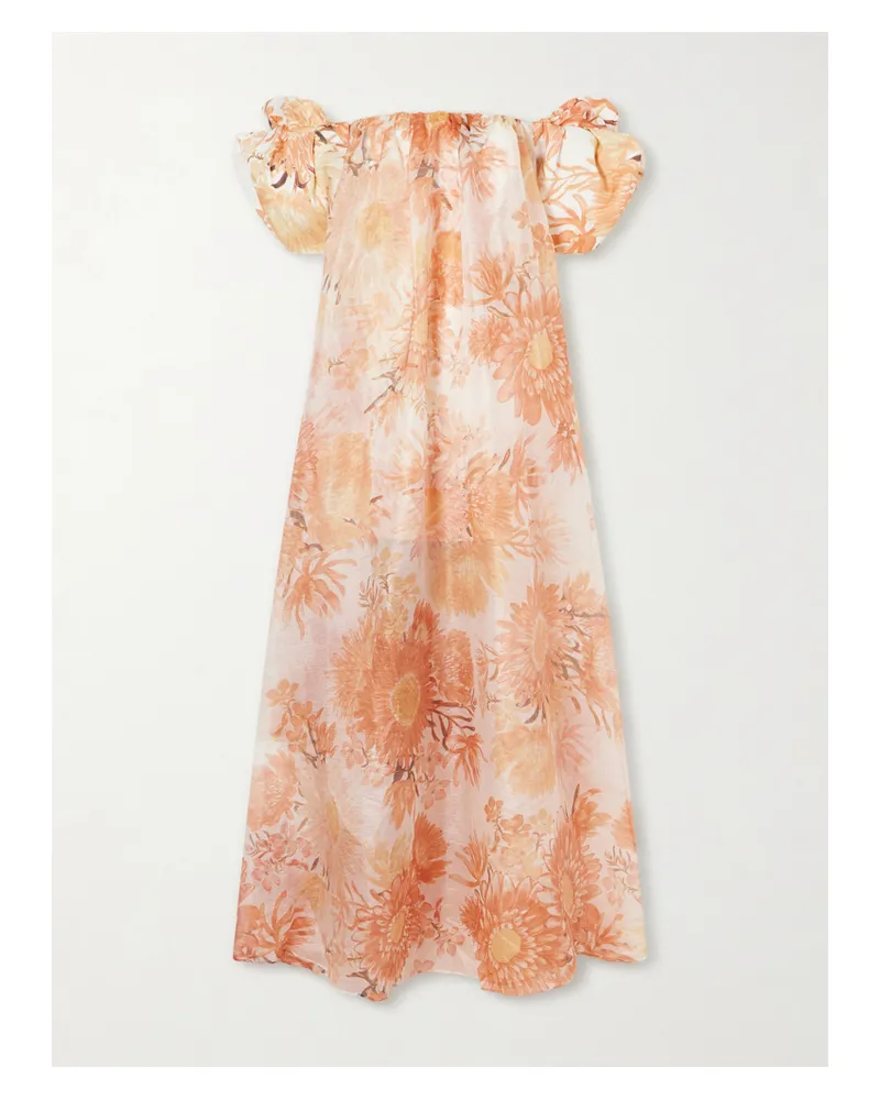 Aje. Cosette Ruffled Organza Gown - Orange Orange