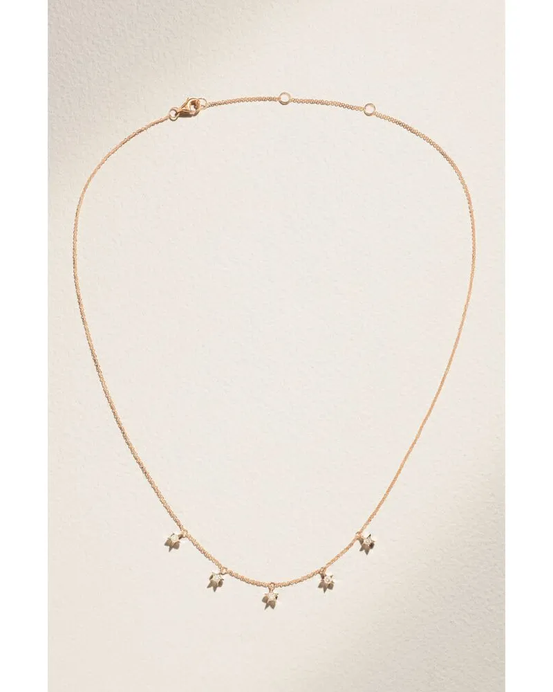 Roxanne First Mini Star Kette Aus 14 Karat Roségold Mit Diamanten Gold
