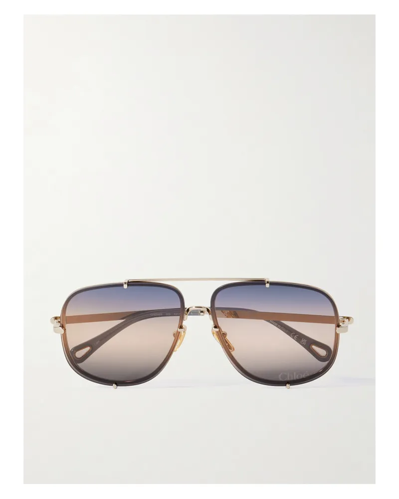 Chloé Ivy Goldfarbene Pilotensonnenbrille Gold