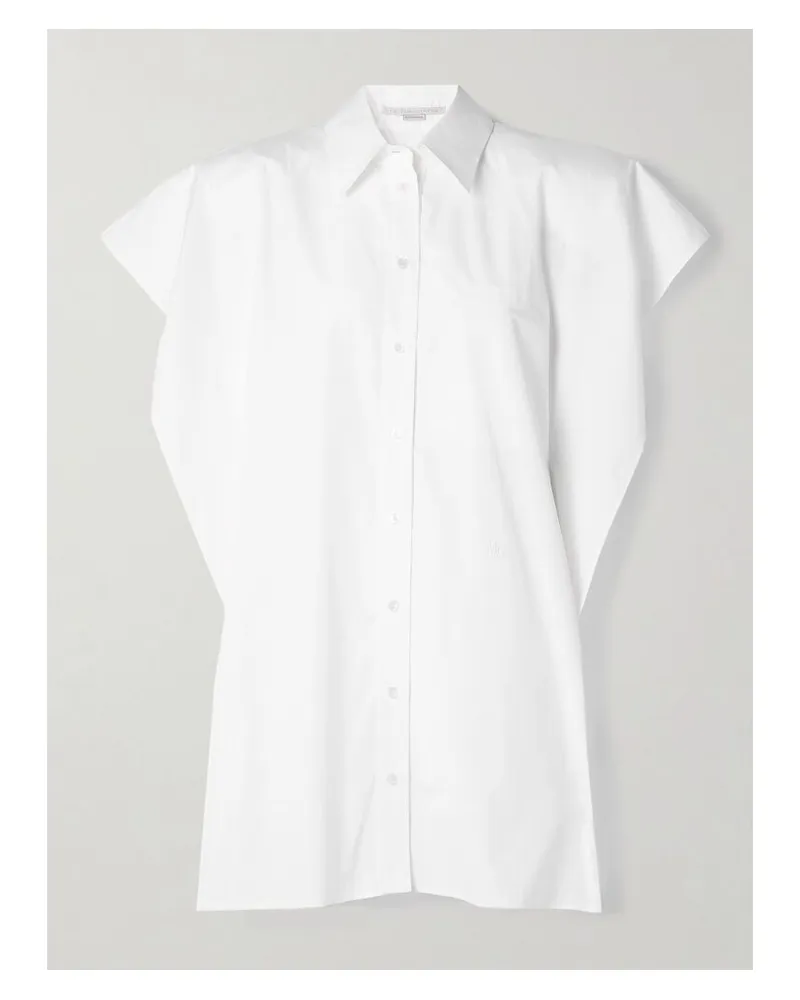 Stella McCartney Oversized-mini-hemdblusenkleid Aus Biobaumwollpopeline - Weiß Weiß
