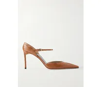 Tejus Snake-effect Leather Pumps - Brown