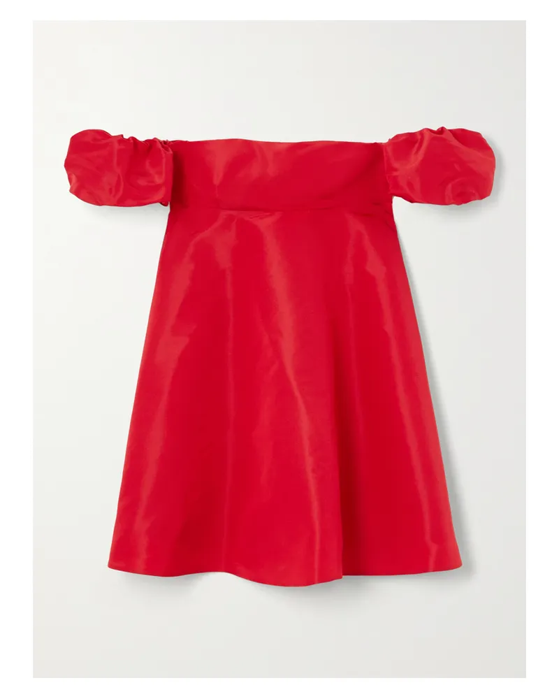 Valentino Garavani Schulterfreies Minikleid Aus Seiden-faille - Rot Rot
