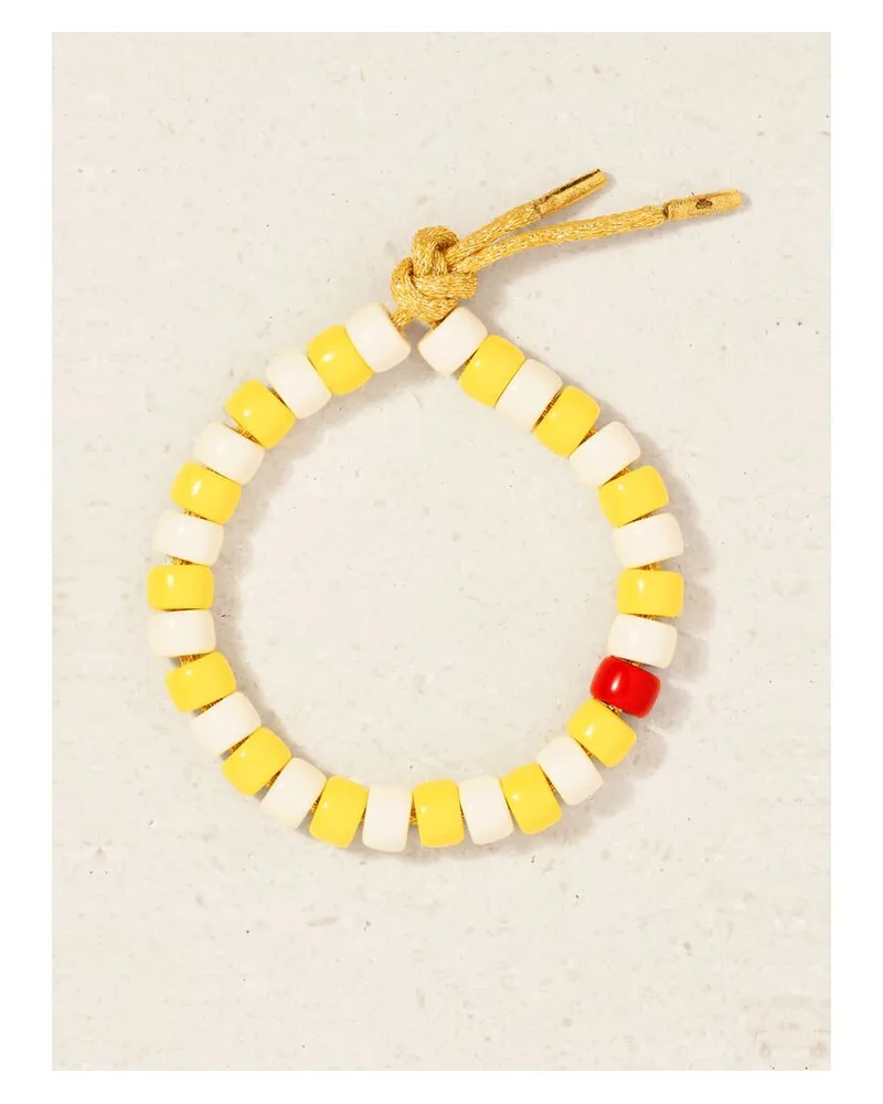 Carolina Bucci Fortissimo Il Pellicano Forte Beads Armband-kit Aus Lurex Mit Mehreren Steinen Und Details Aus 18 Karat Gold Gold