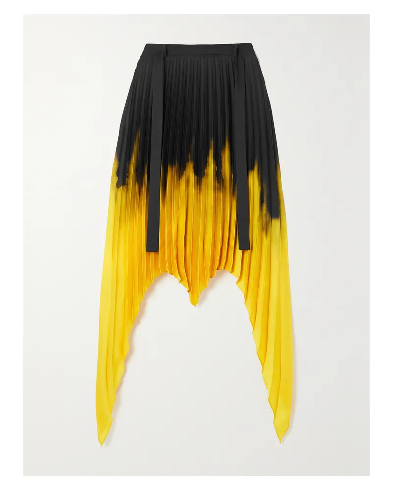 AZ FACTORY Thebe Magugu Asymmetrischer Rock Aus Glänzendem Twill Mit Recycelten Fasern Und Plissee - Schwarz Schwarz