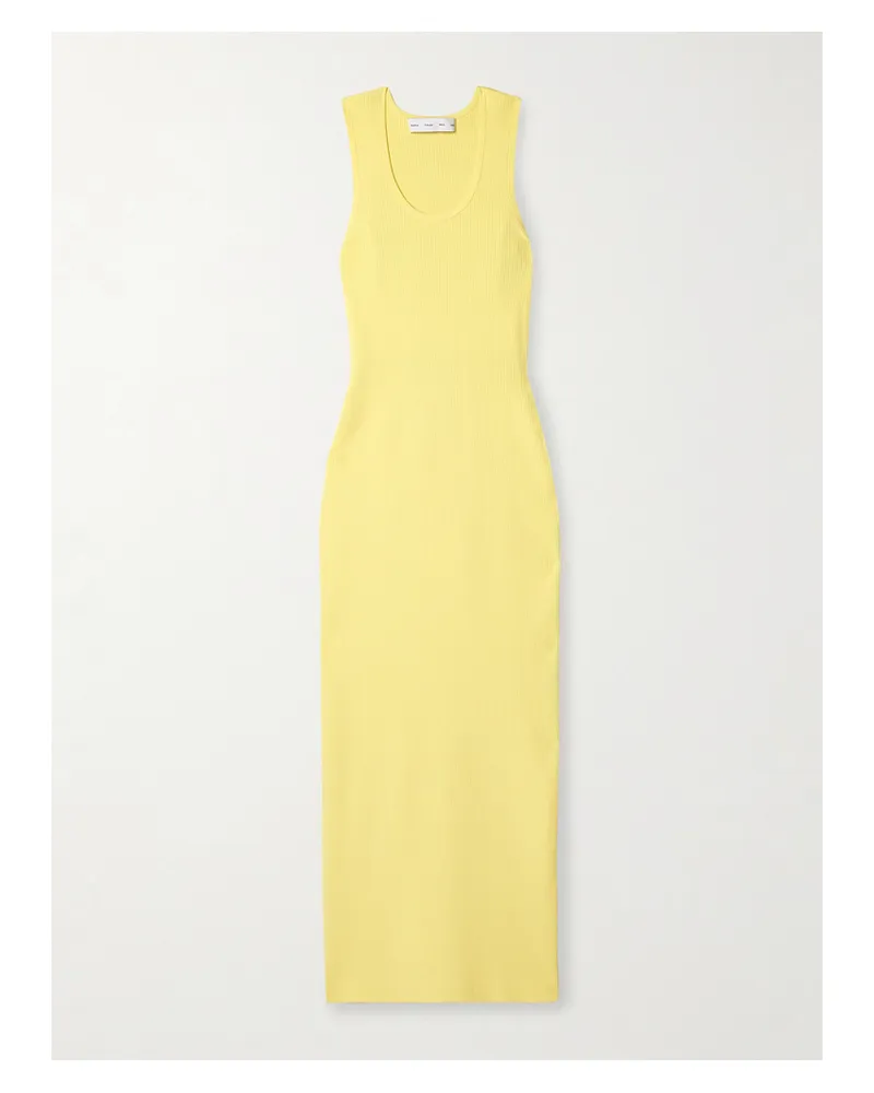 Proenza Schouler Cole Midikleid Aus Rippstrick Mit Cut-outs - Gelb Gelb