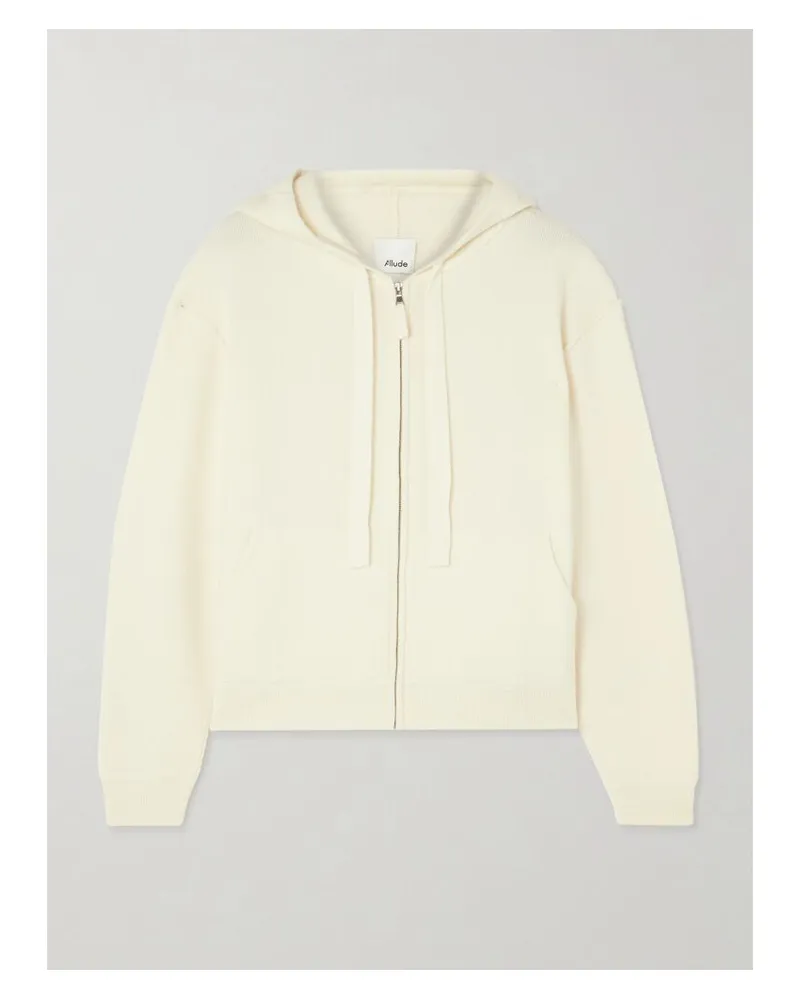 ALLUDE Kapuzenjacke Aus Einer Woll-kaschmirmischung - Creme Creme