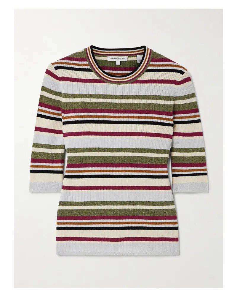 Veronica Beard Kavya Pullover Aus Gestreiftem Rippstrick - Mehrfarbig Mehrfarbig