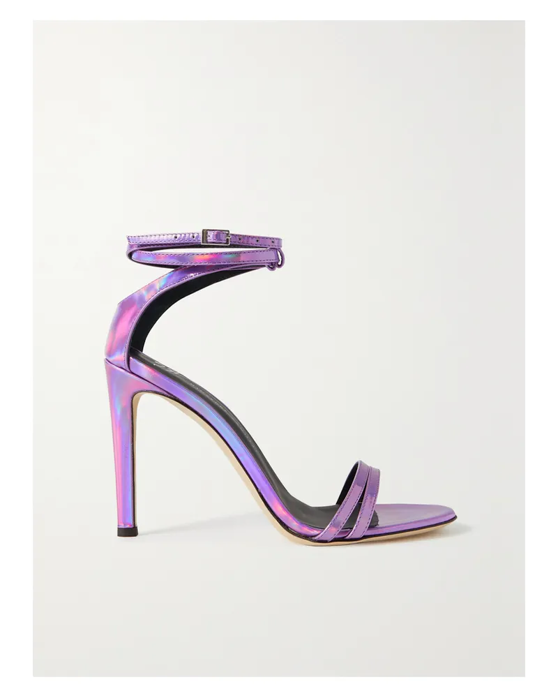 Giuseppe Zanotti Basic Sandalen Aus Metallic-leder - Lila Lila