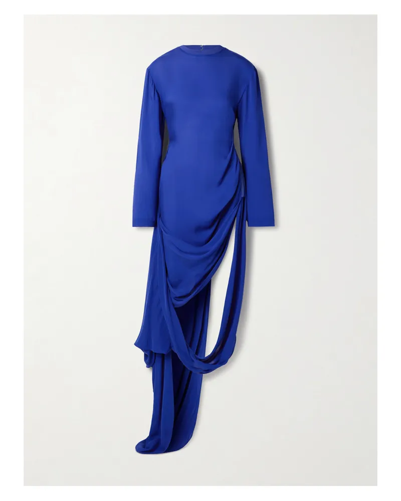 Acne Studios Asymmetrisches Maxikleid aus Crêpe De Chine Blau