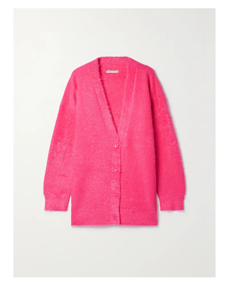 Alice + Olivia Barry Oversized-cardigan Aus Gebürstetem Strick - Pink Pink
