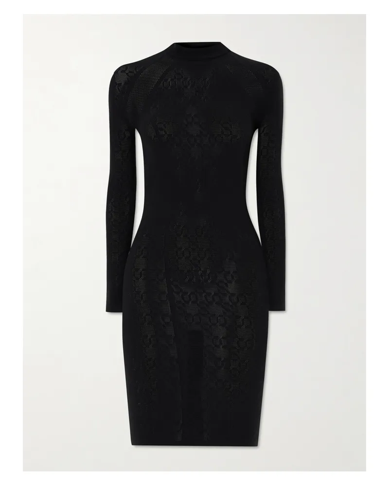 Wolford Net Sustain + Simkhai Minikleid Aus Pointelle-strick Aus Stretch-econyl® - Schwarz Schwarz