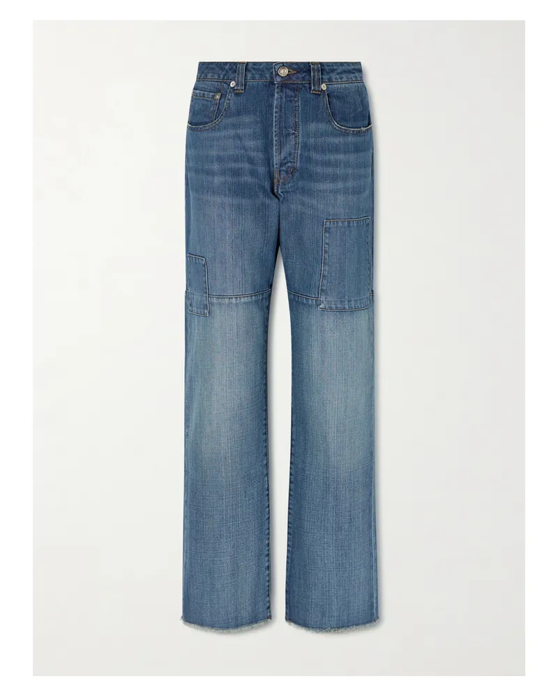 Wales Bonner Chance Frayed Straight-leg Jeans - Blue Blue