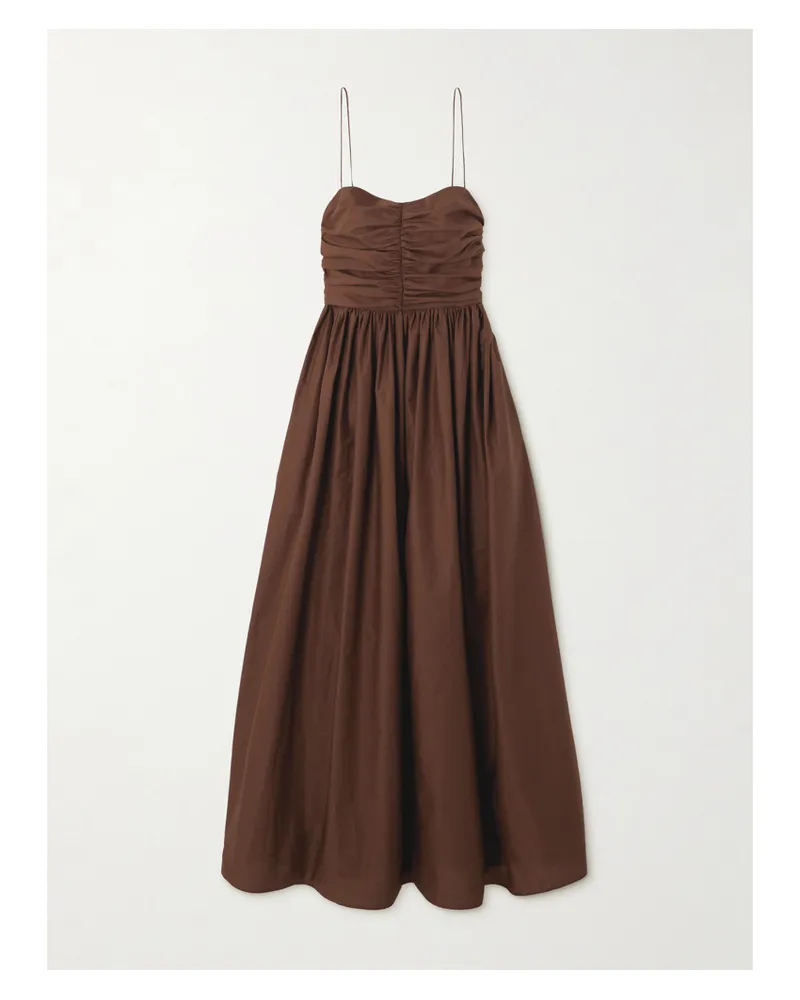 Matteau Midikleid Aus Biobaumwollpopeline Mit Raffungen - Braun Braun