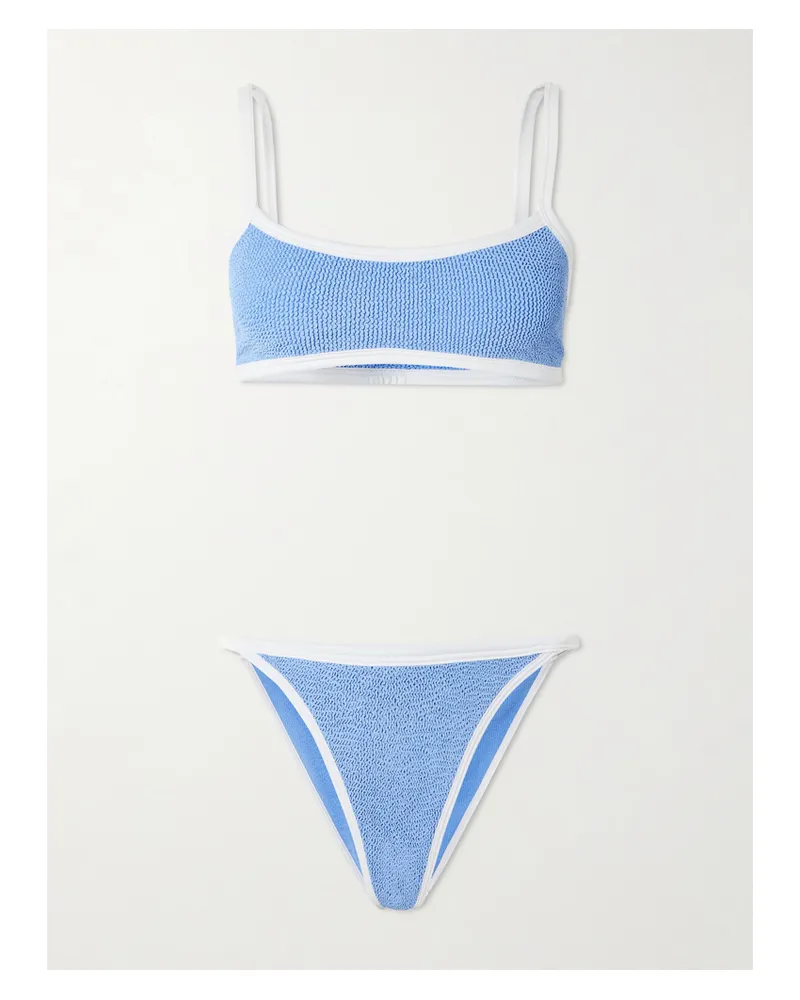Hunza G Tyler Zweifarbiger Bikini Aus Seersucker - Blau Blau