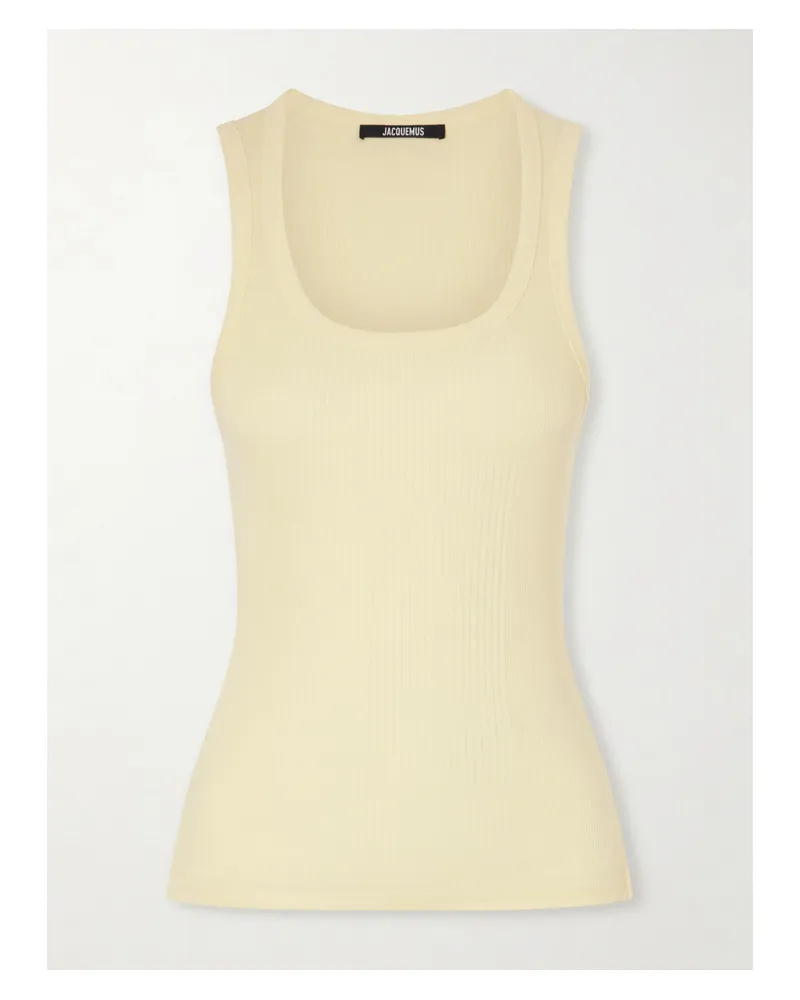 Jacquemus Tanktop Aus Geripptem Baumwoll-jersey - Gelb Gelb