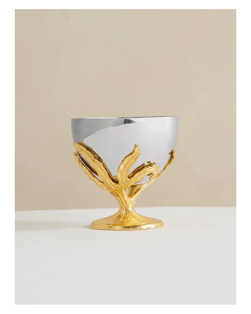 L’OBJET Fern Gold-plated Stainless Steel Bowl - Silver Silver