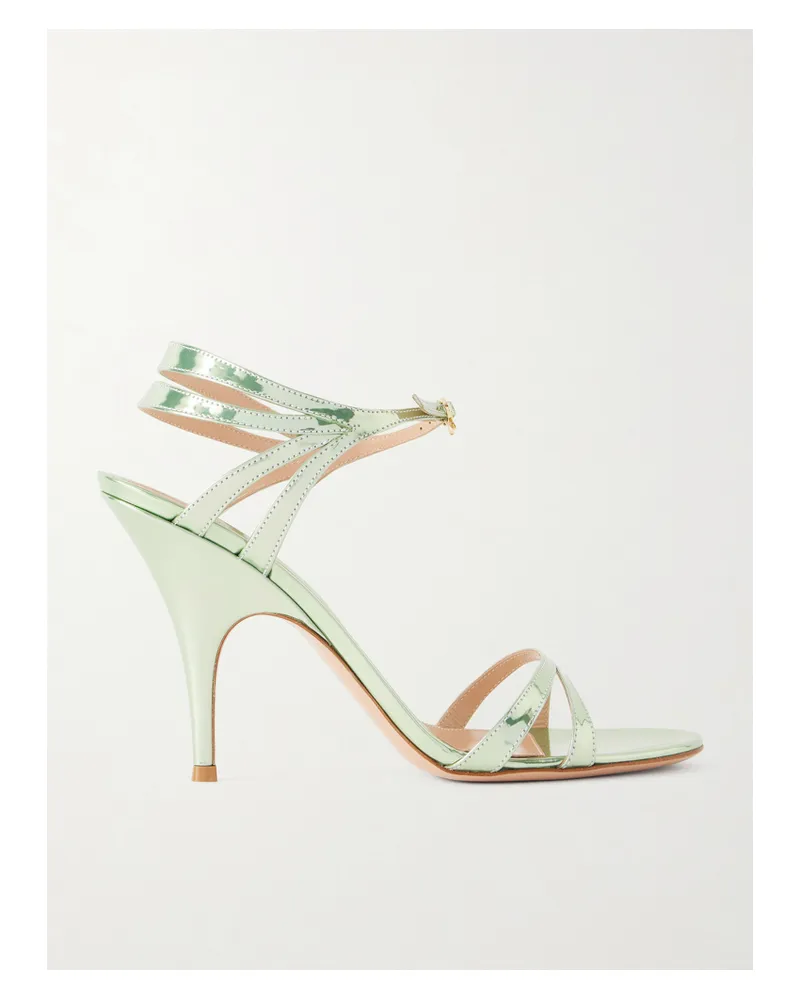 Gianvito Rossi 95 Mirrored Leather Sandals - Green Green