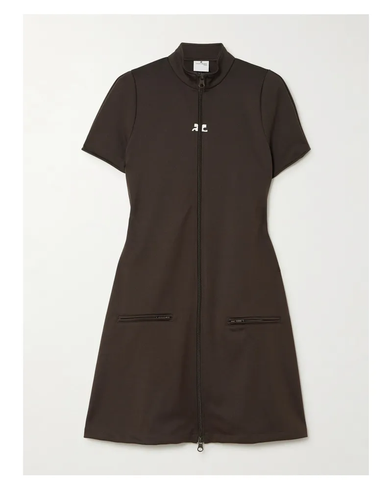 Courrèges Interlock Minikleid Aus Jersey Mit Applikation - Braun Braun