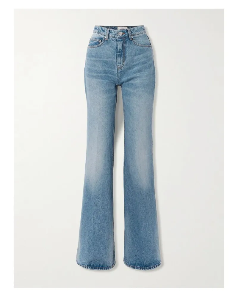 AMI Paris Hoch Sitzende Schlagjeans - Blau Blau