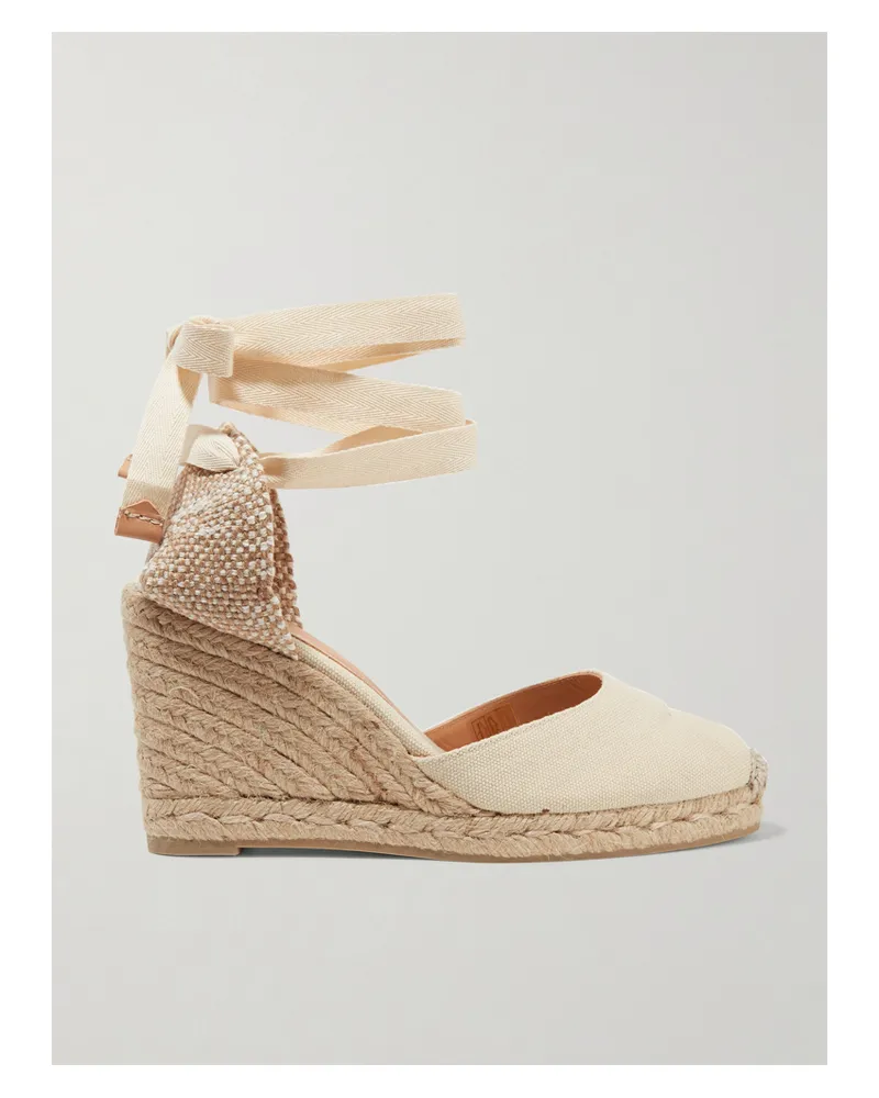 Castañer Carina 80 Espadrille-wedges Aus Canvas - Elfenbein Elfenbein
