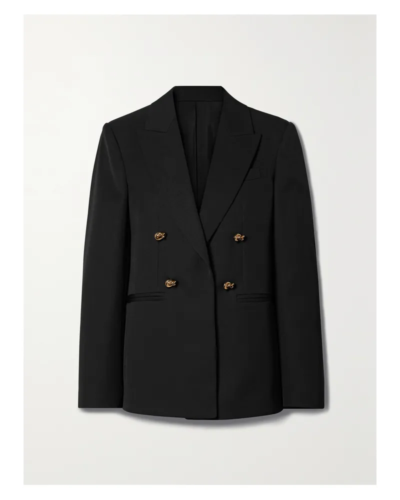 Bottega Veneta Embellished Double-breasted Wool-twill Blazer - Black Black