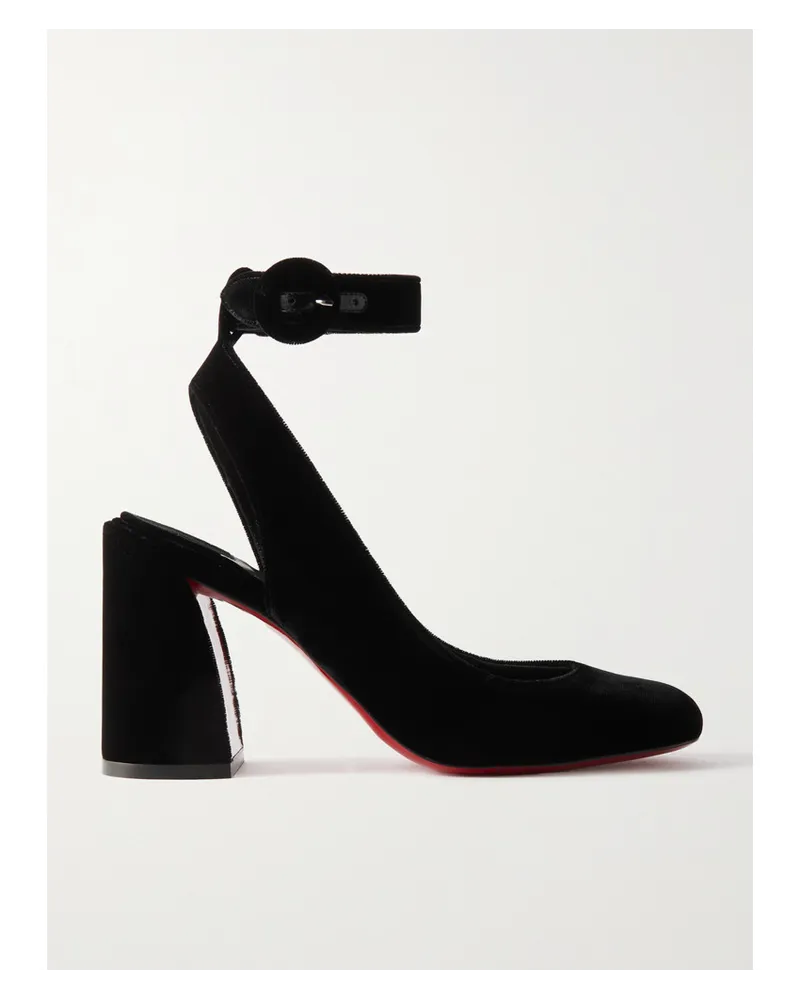 Christian Louboutin Miss Sab Sling 85 Pumps aus Samt Schwarz