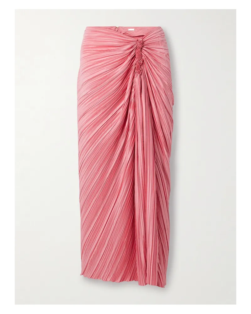 Cult Gaia Sonoma Midirock Aus Plissiertem Satin - Pink Pink