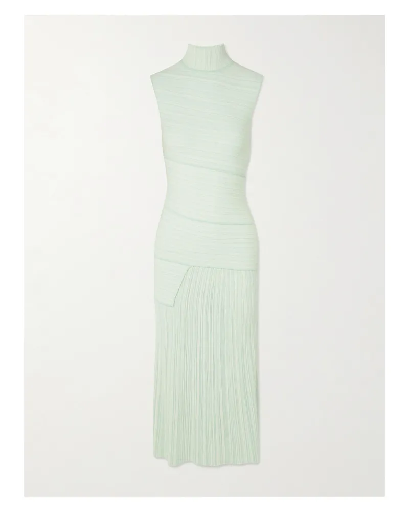Proenza Schouler Federica Layered Ribbed-knit Midi Dress - Green Green