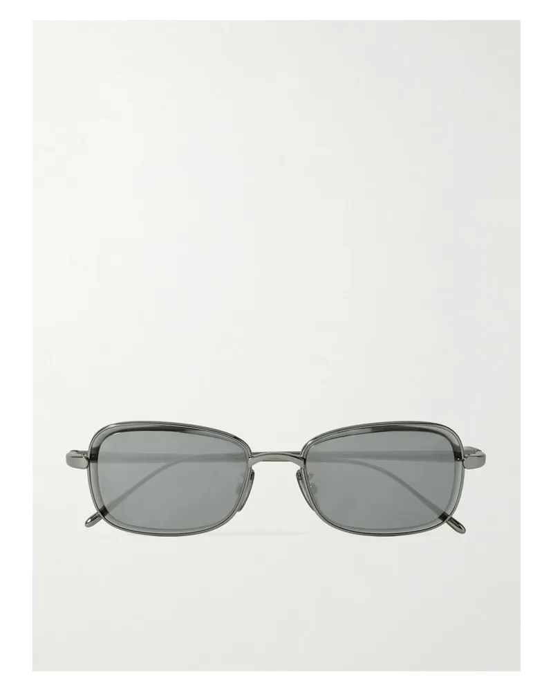 Loewe Silberfarbene Sonnenbrille Mit Eckigem Rahmen Silber