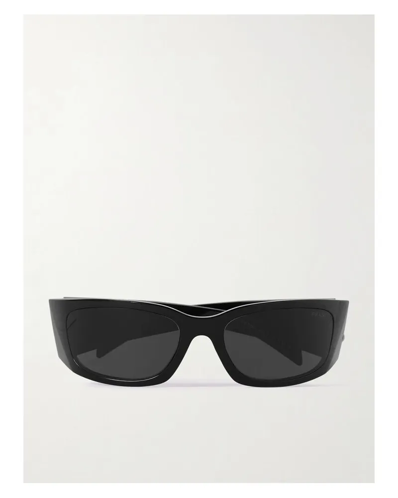 Prada Sonnenbrille Mit Eckigem Rahmen Aus Azetat - Schwarz Schwarz