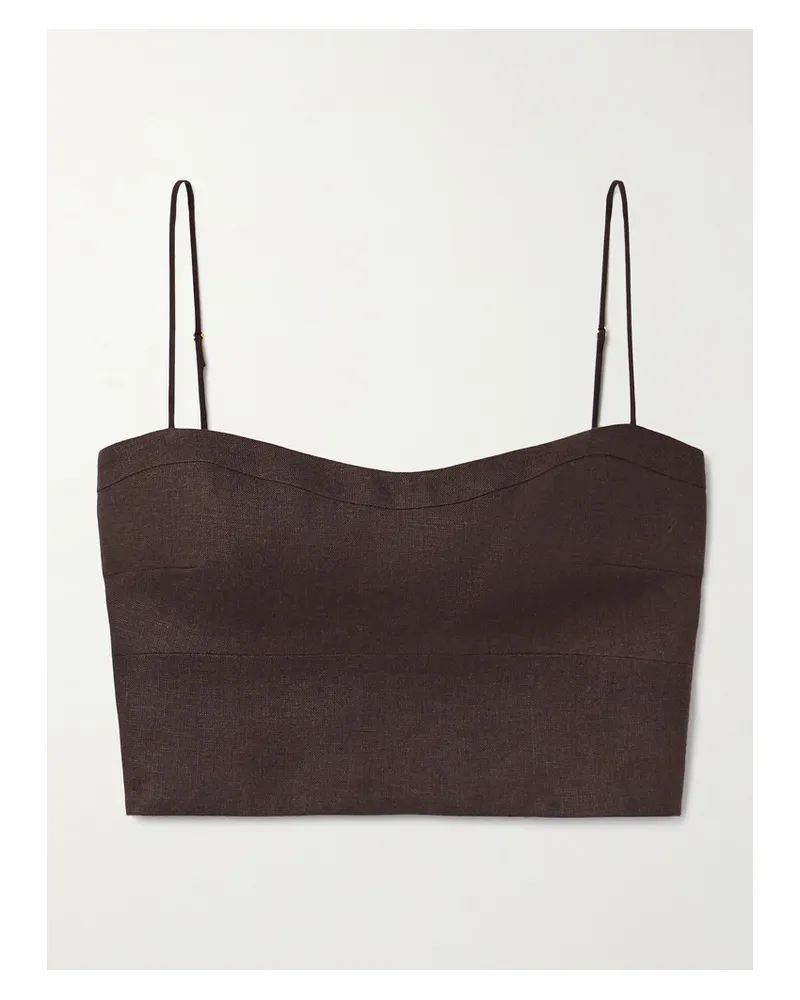 Adam Lippes Bex Bustier Aus Leinen - Braun Braun
